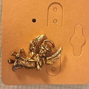 Gold Colored Angel Brooch Pin Tie Tac